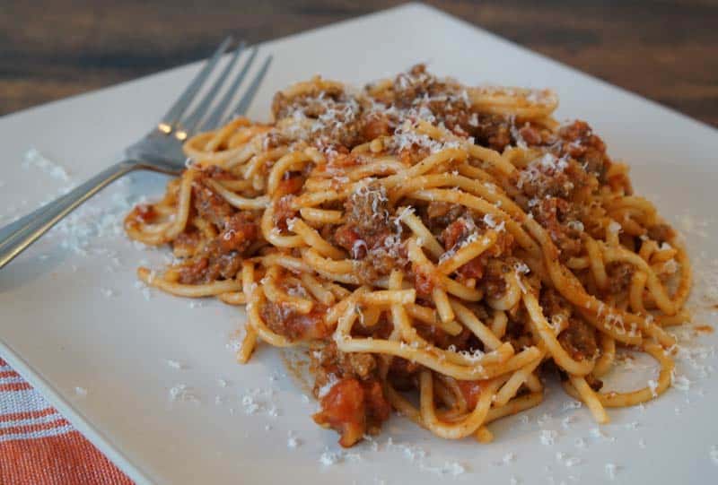 Homemade Spaghetti & Meat Sauce - A Food Lover's Kitchen