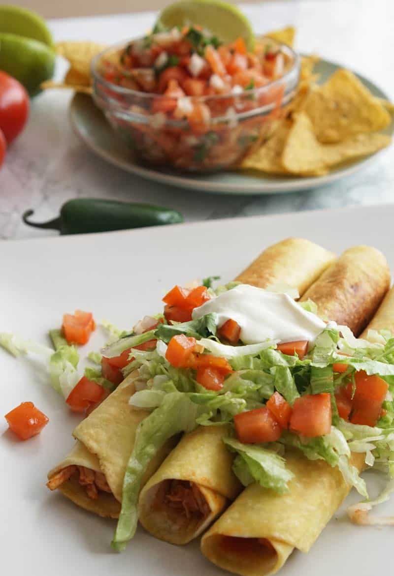 MexicanStyle Chicken Flautas Recipe A Food Lover's Kitchen