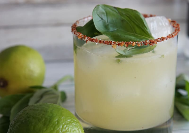 smoky basil mezcal cocktail