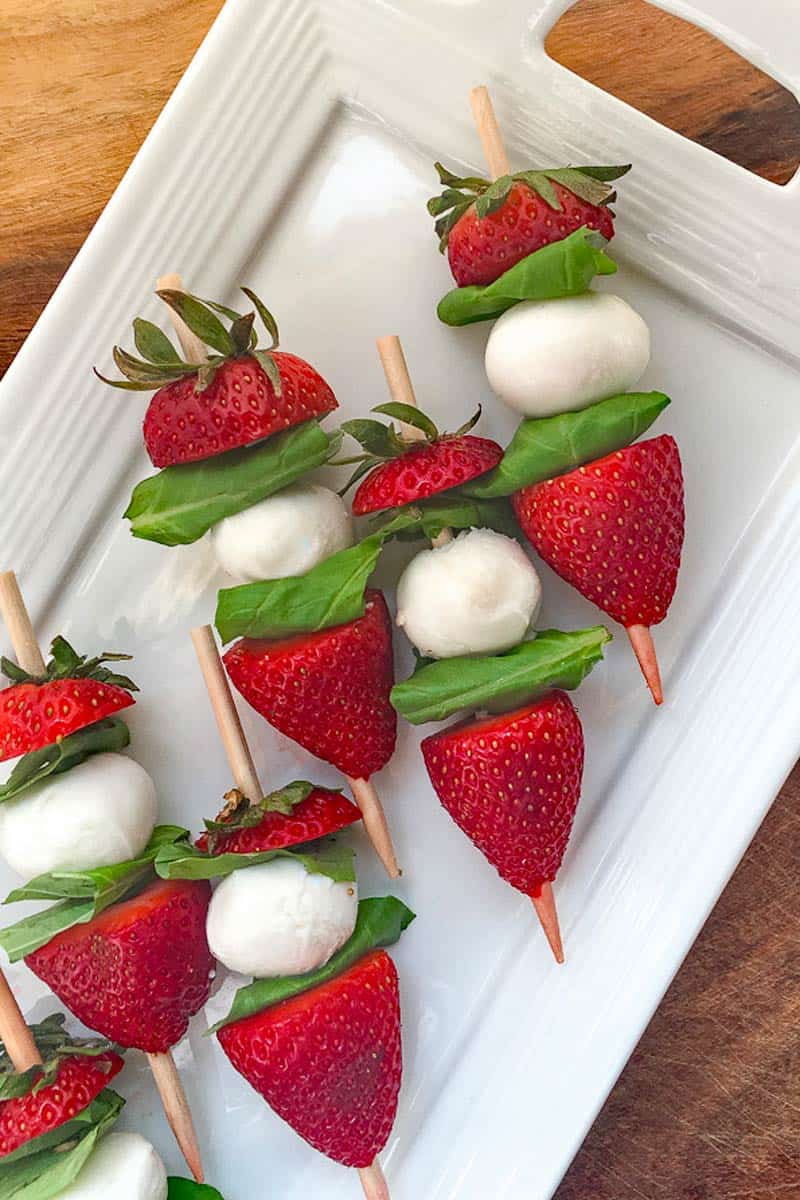 Strawberry Caprese Skewers with Balsamic Glaze - A Food Lover's Kitchen