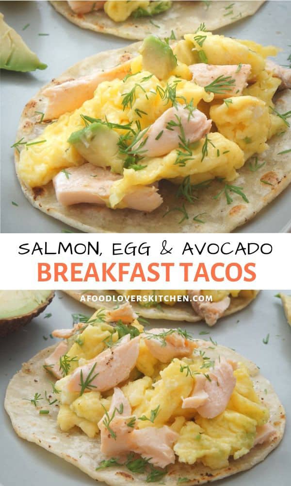 salmon scrambed egg tacos