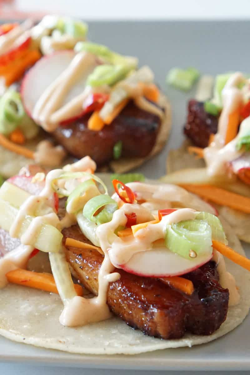 Pork Belly Tacos with Crunchy Slaw - A Food Lover's Kitchen