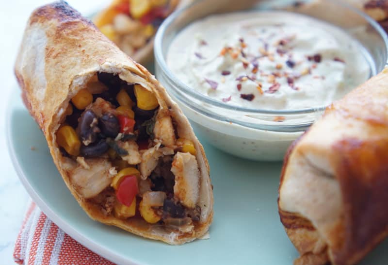 southwestern eggrolls with chicken