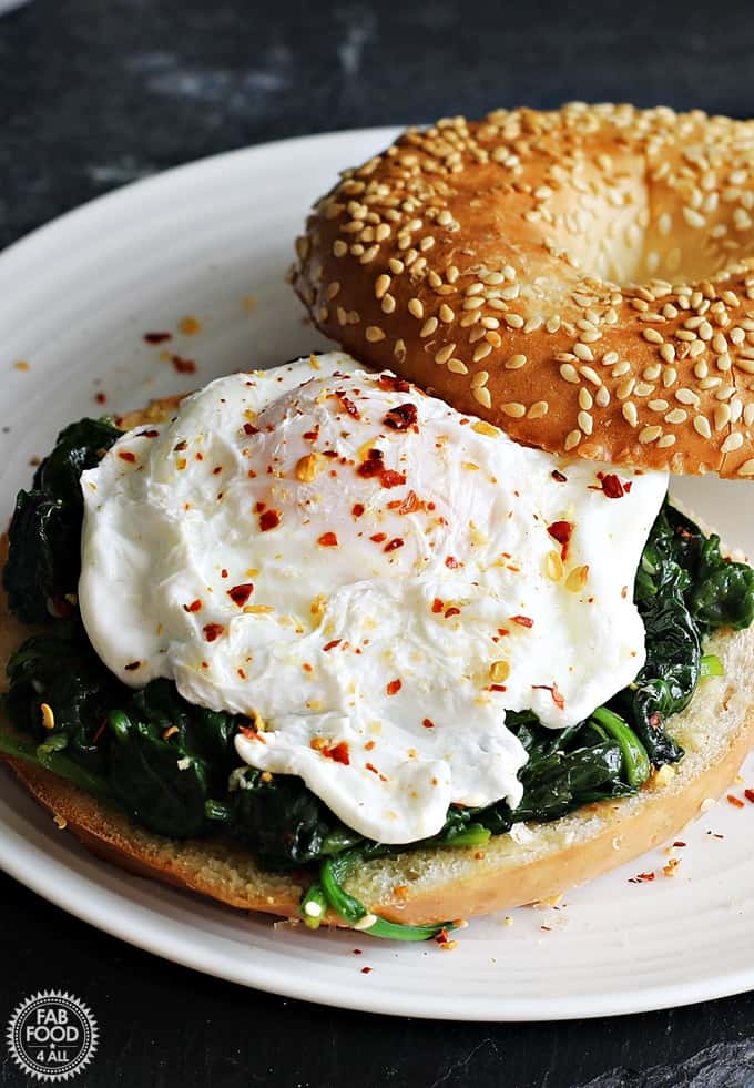 poached egg bagel