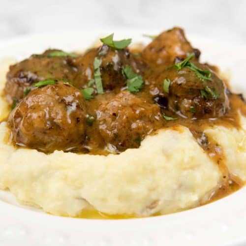 meatballs and mashed potatoes