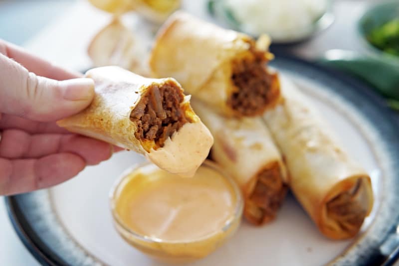 baked taco egg rolls