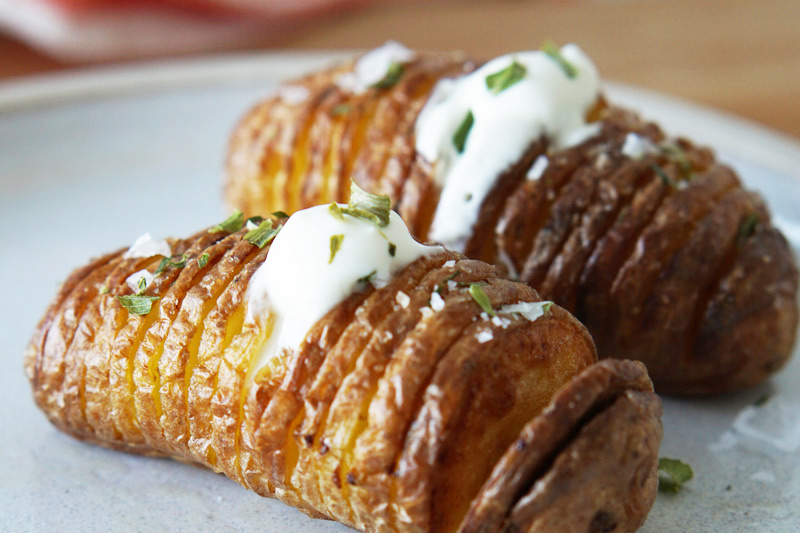 Air Fryer Hasselback Potatoes - A Food Lover's Kitchen