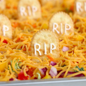 Veggie Halloween pizza