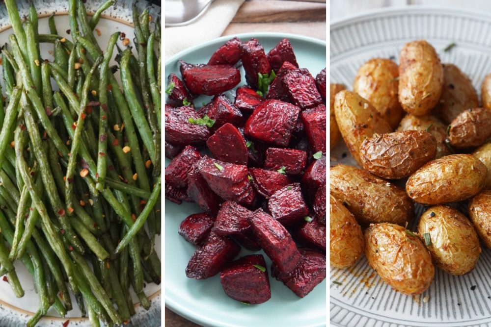 green beans, beets, and fingerling potatoes