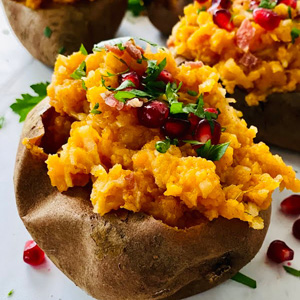 Apple stuffed sweet potato