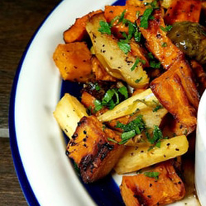 Autumn roasted veggies with sweet potatoes