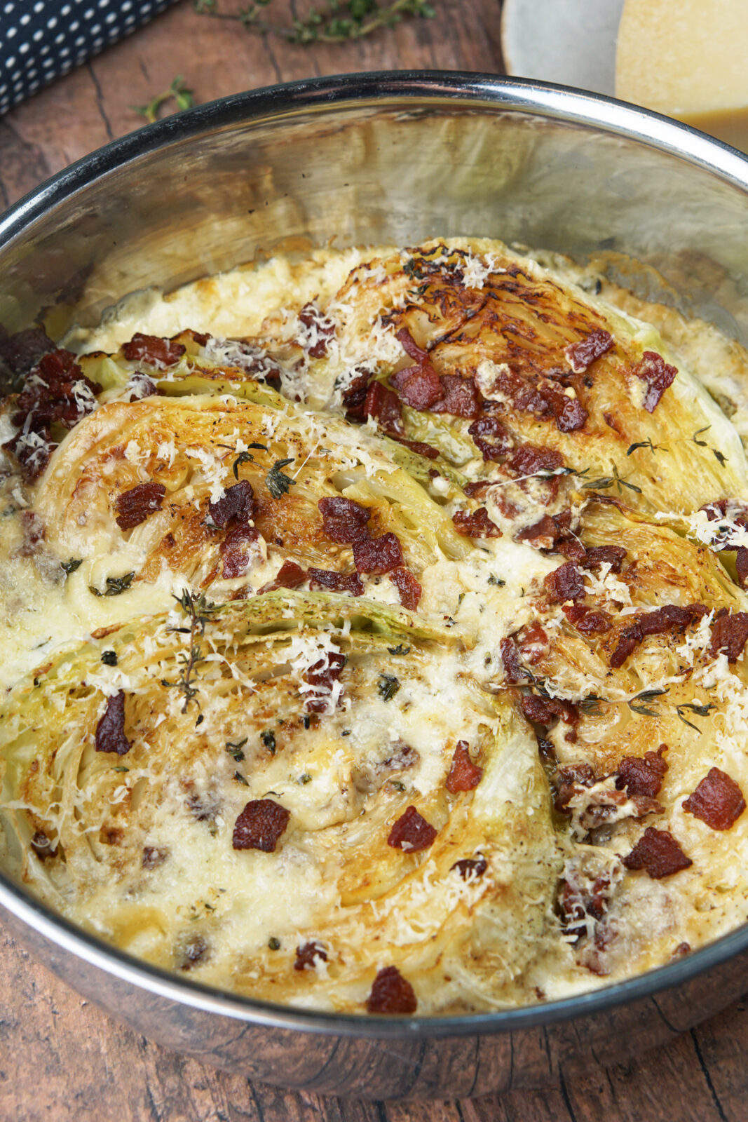 Bacon cabbage gratin