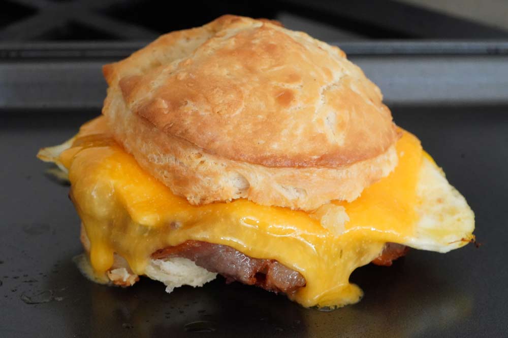 Bacon, egg and cheese biscuit