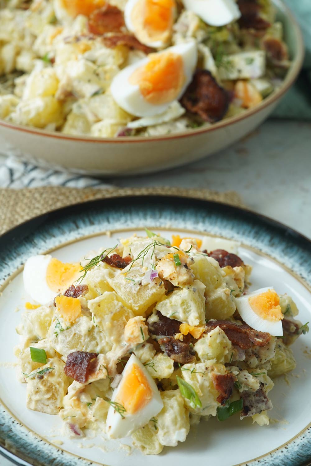 Bacon and egg potato salad