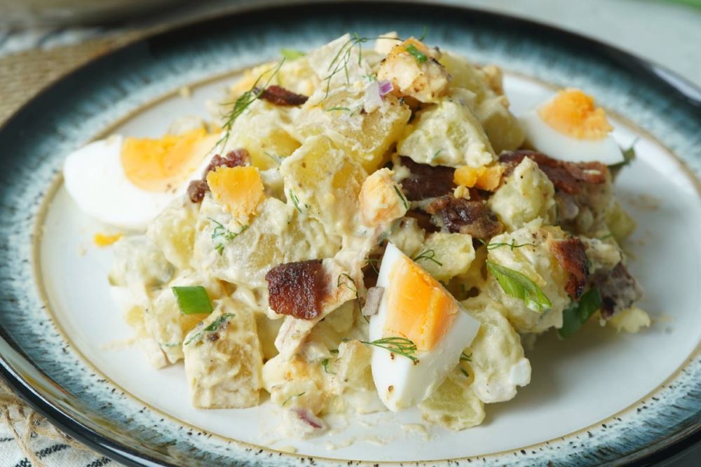 Bacon and egg potato salad