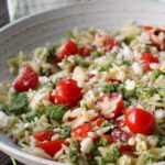 Basil pesto orzo salad