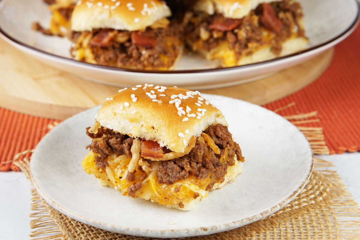 BBQ bacon cheeseburger sliders
