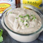 A bowl of bbq ranch dressing