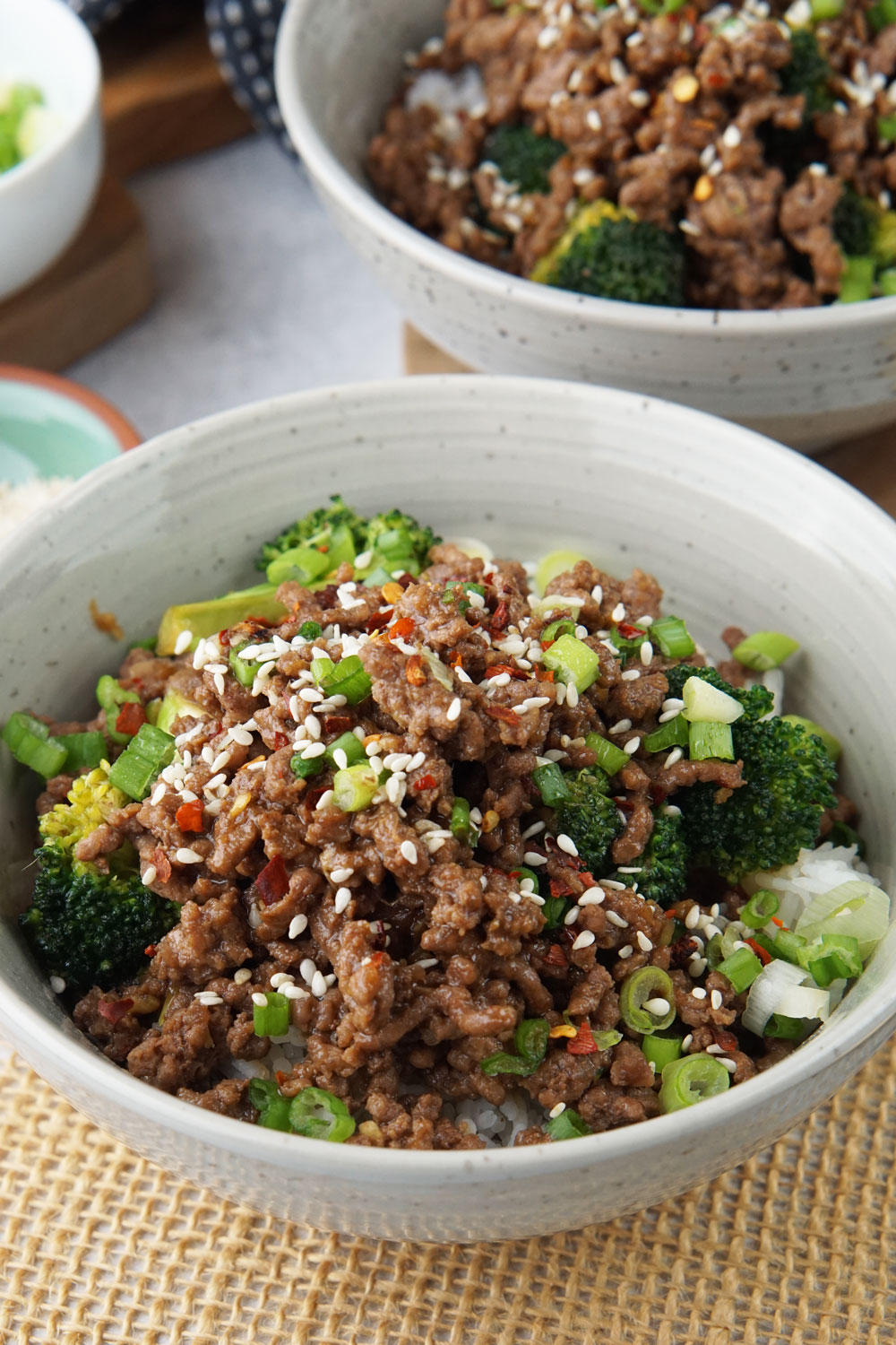 Ground beef & rice bowl