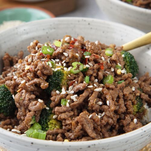 Ground beef & rice bowl