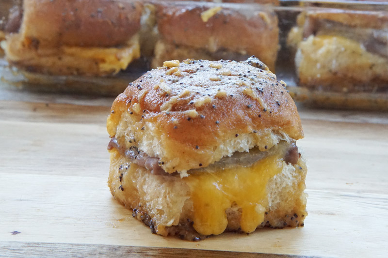 Beef and cheddar sliders