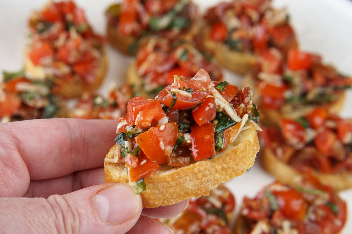 garlic bread bruscetta