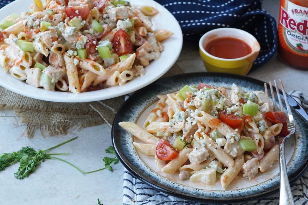 buffalo chicken pasta salad