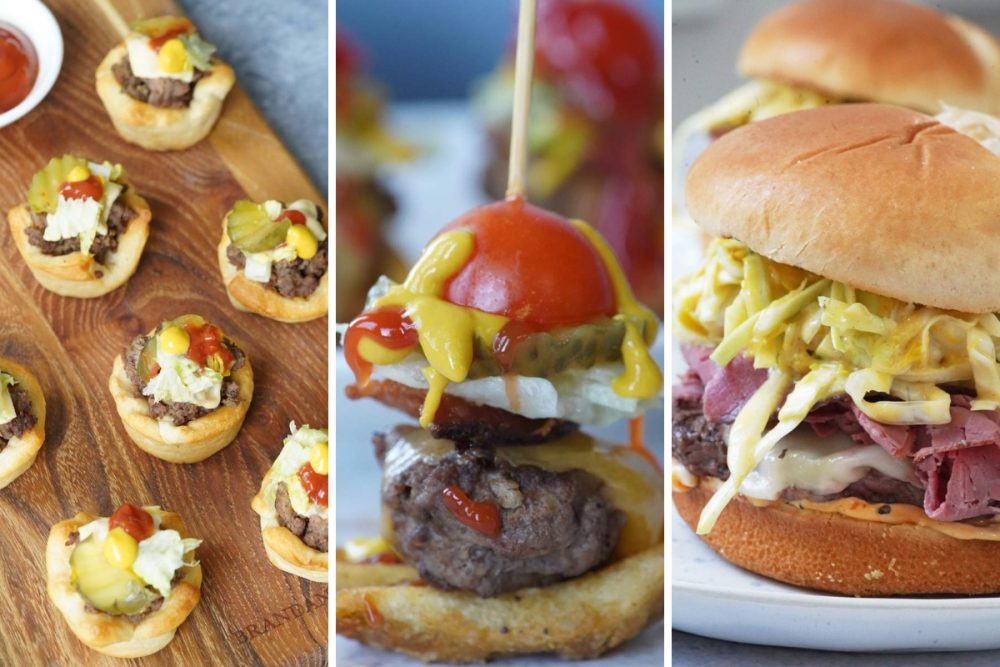 burger cups. burger bites, and fat doug burgers