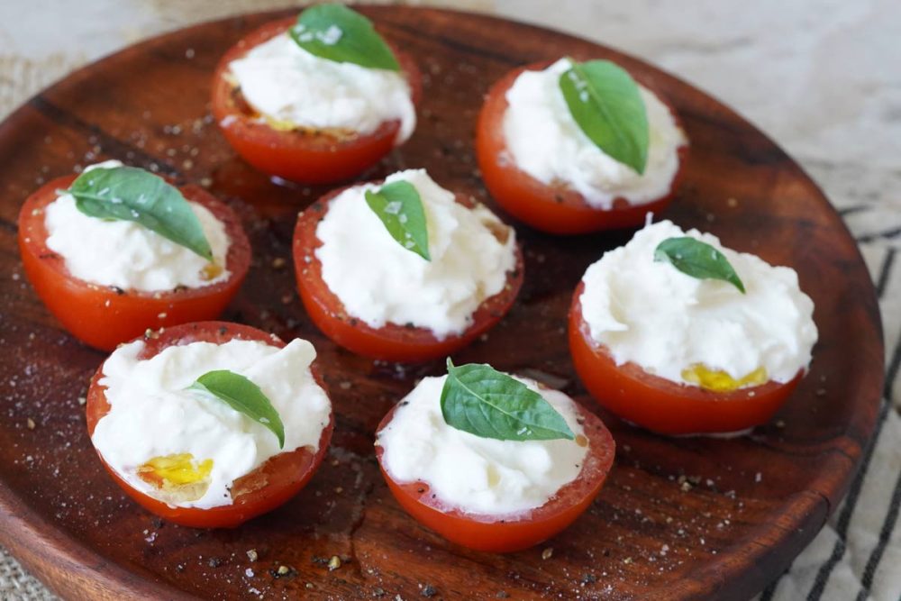 Burrata Stuffed Tomatoes