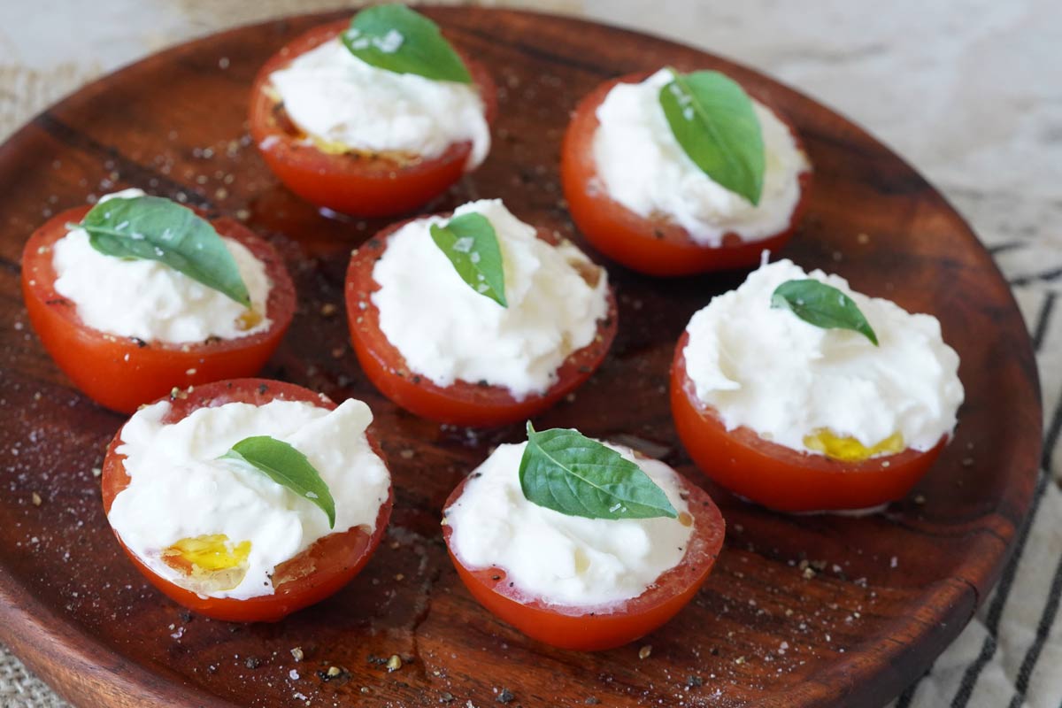 Burrata Stuffed Tomatoes