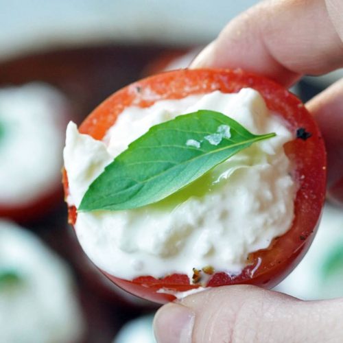 Burrata Stuffed Tomatoes