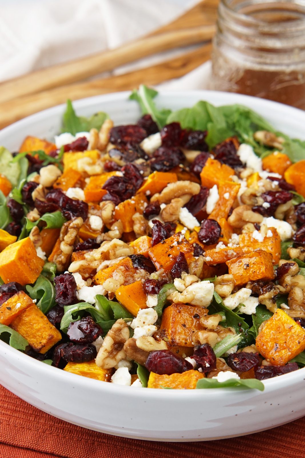 Butternut squash and arugula salad