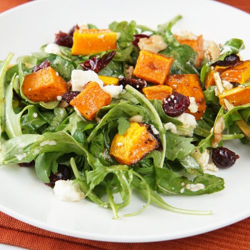 Butternut squash and arugula salad