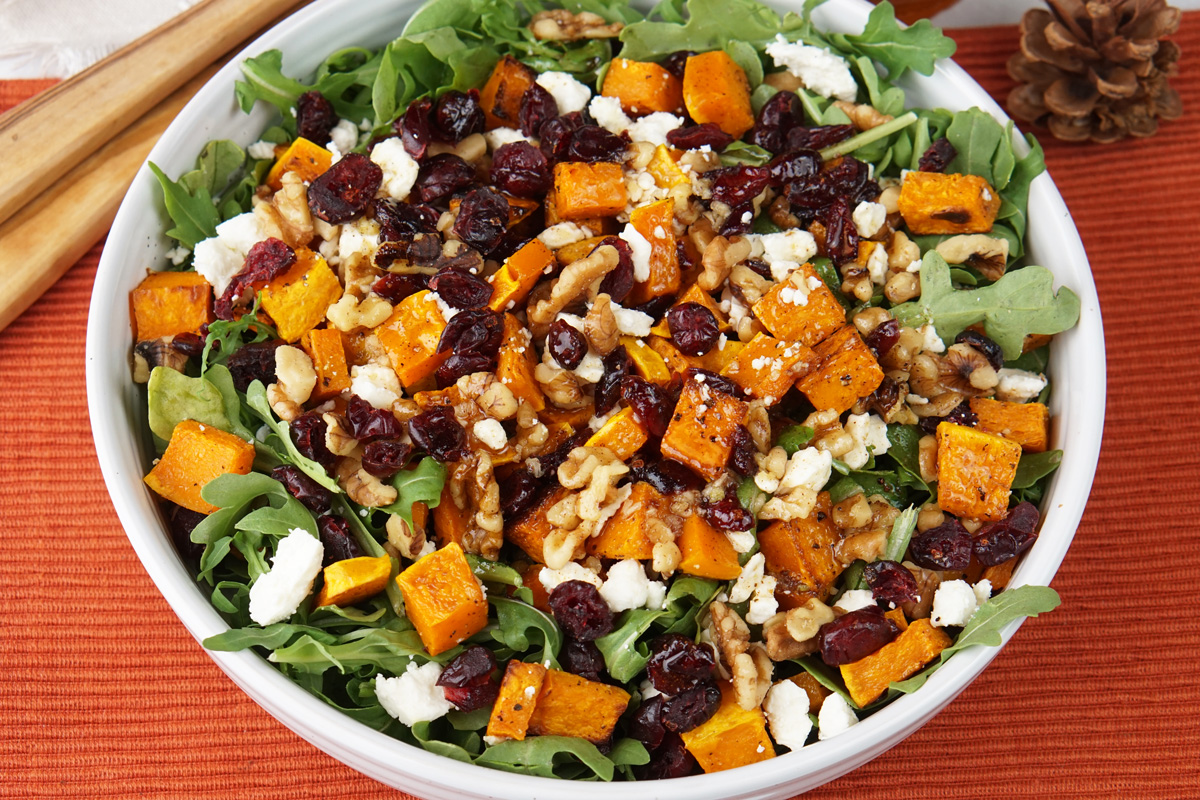 Butternut squash and arugula salad