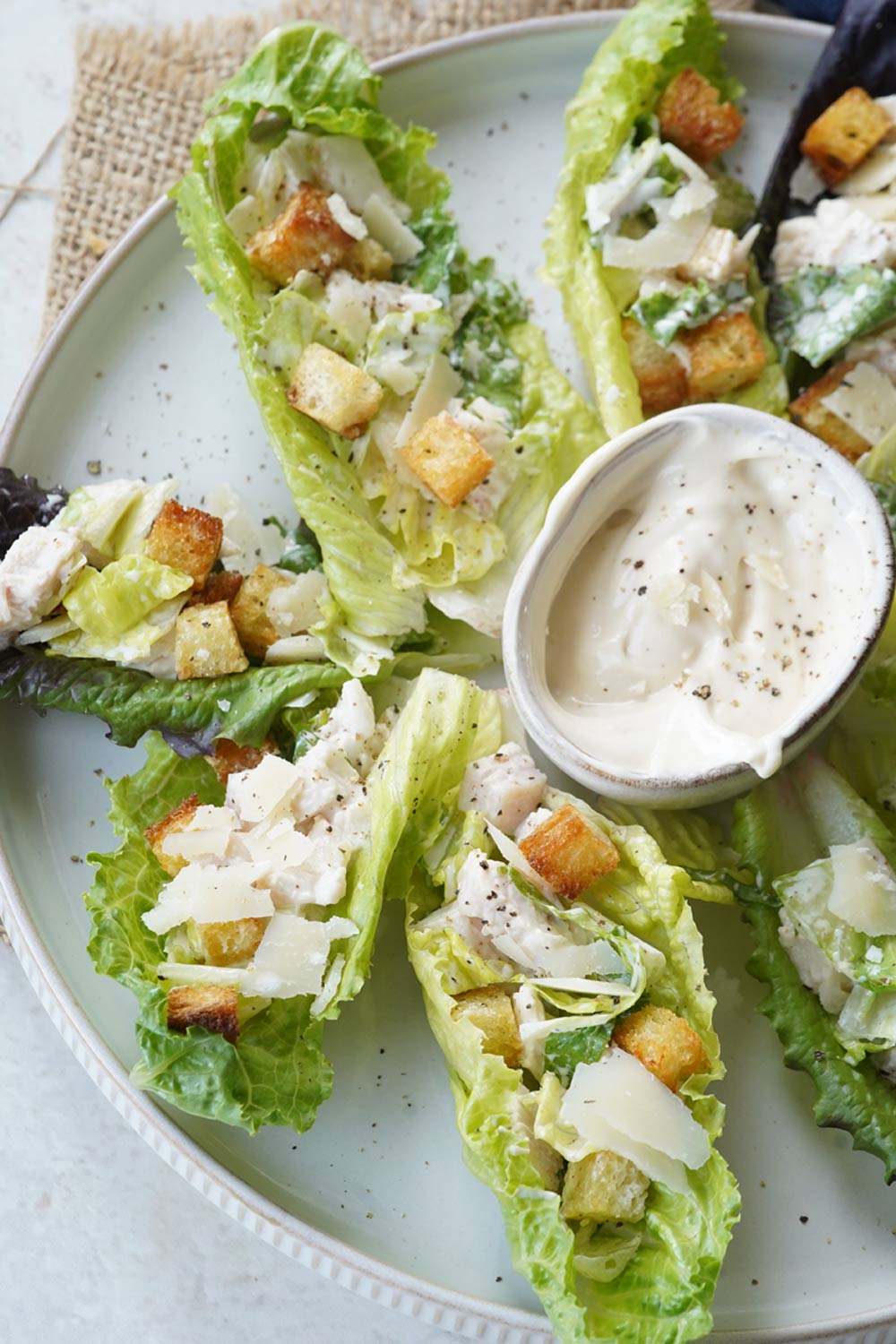 caesar salad lettuce cups