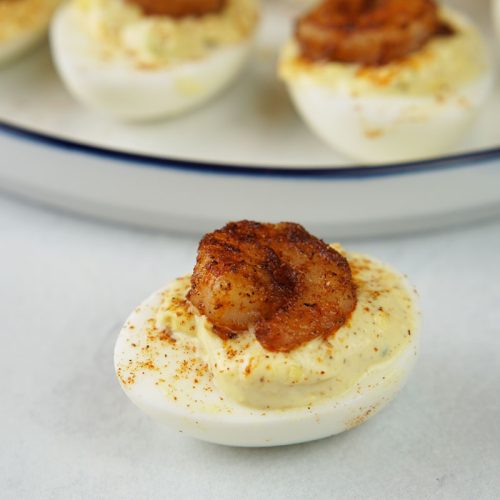 Cajun shrimp deviled eggs