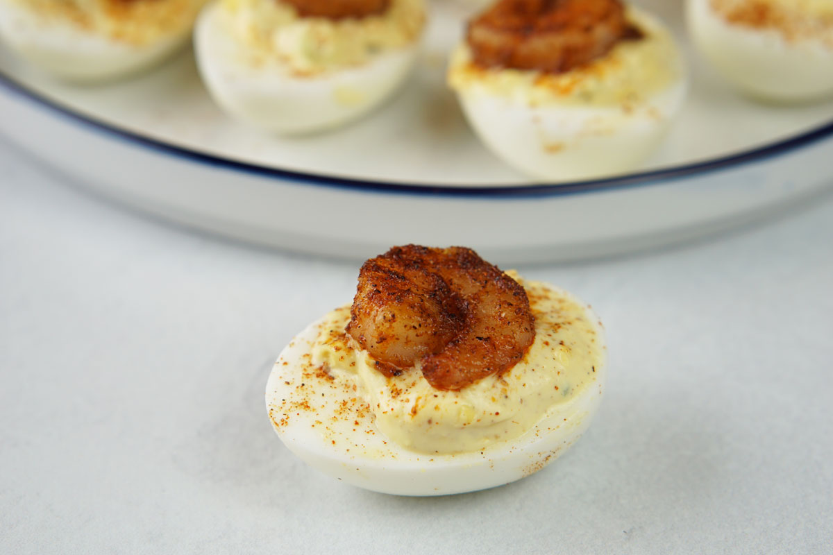 Cajun shrimp deviled eggs