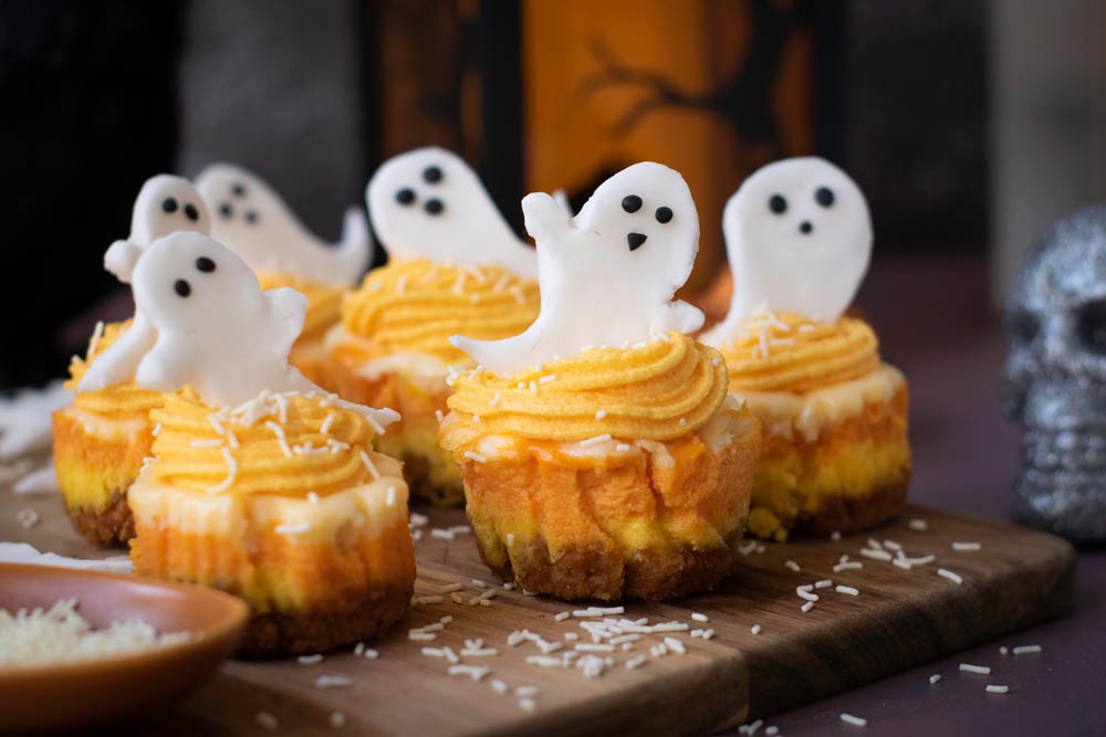 Candy corn cheesecake