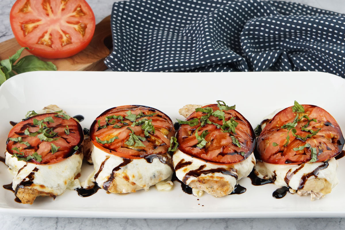 Air fryer caprese chicken breasts