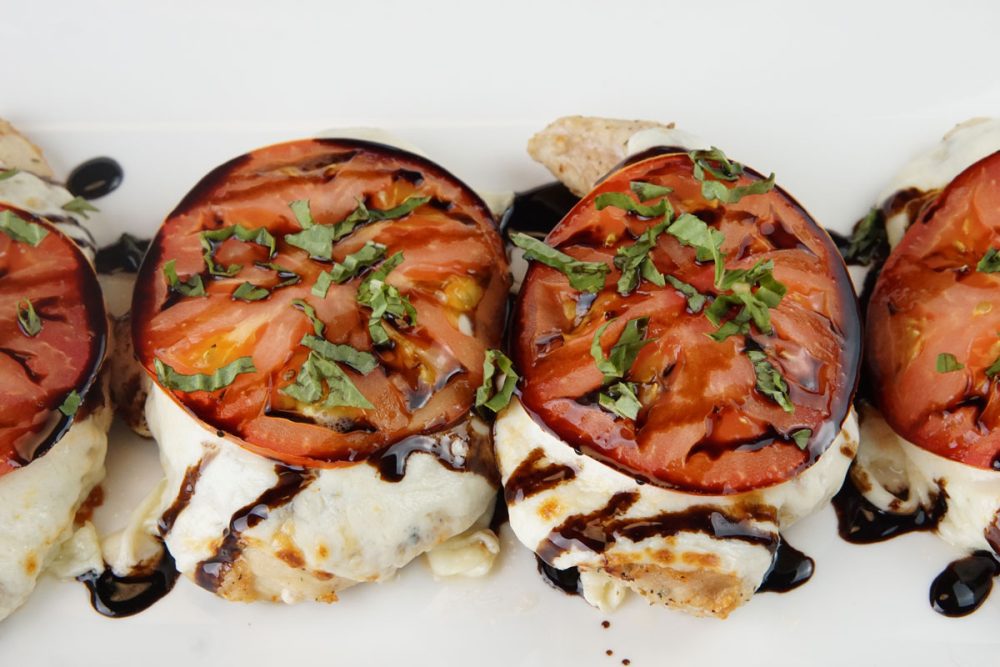Air fryer caprese chicken breasts