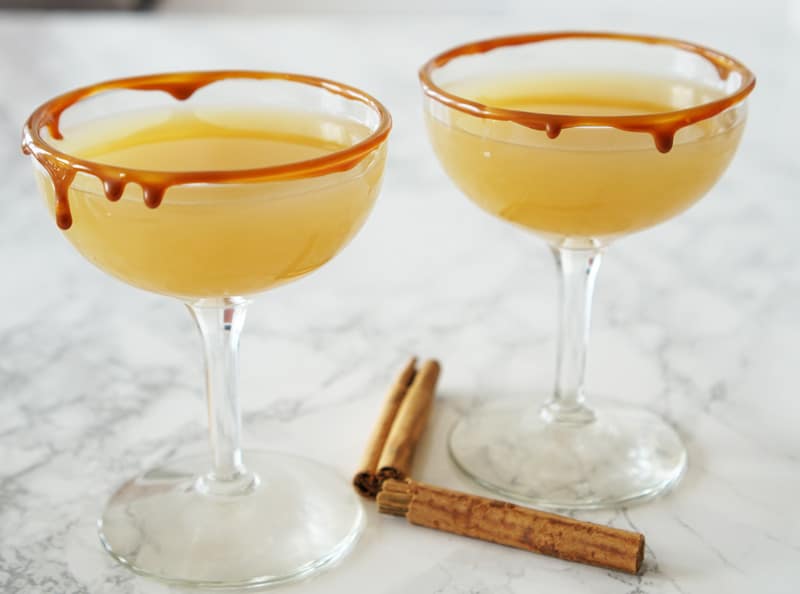 caramel apple spiced rum cocktail
