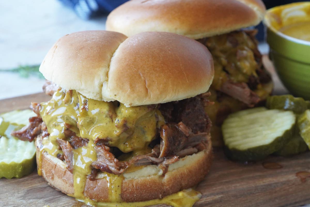 carolina gold pulled pork sandwich