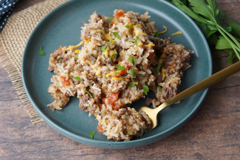 cheesy ground beef and rice