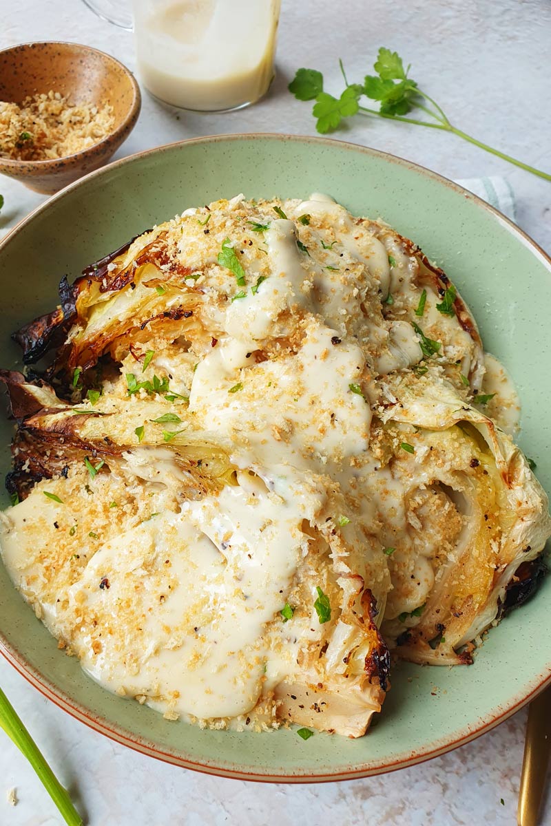 cheesy roasted cabbage