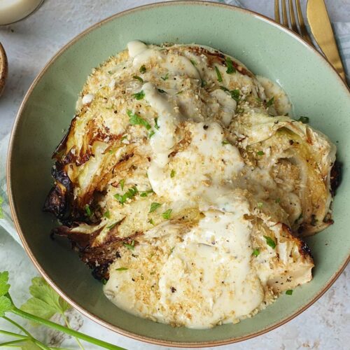 cheesy roasted cabbage