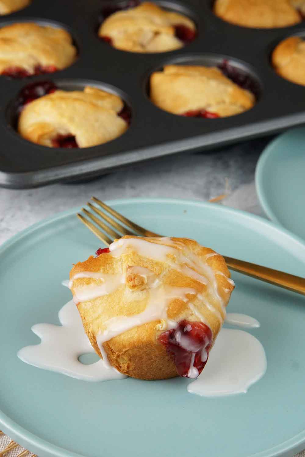 Cherry crescent roll bites