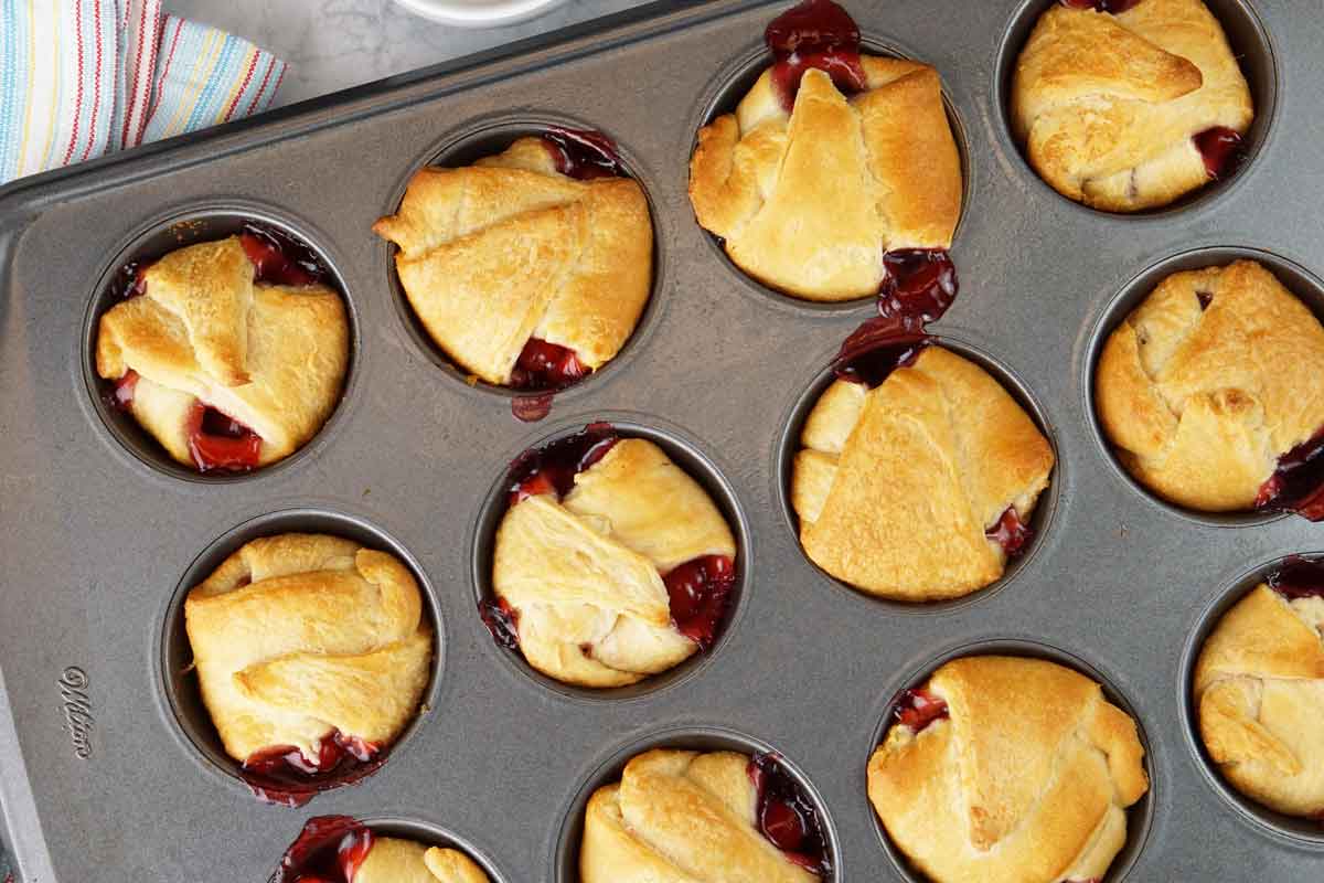 Cherry crescent roll bites