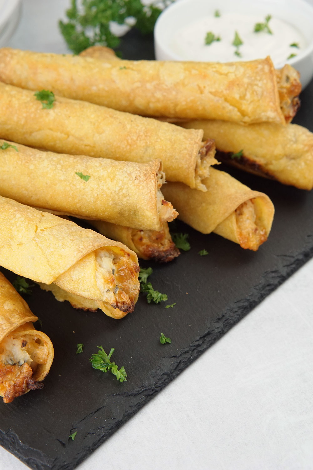 Chicken bacon ranch taquitos