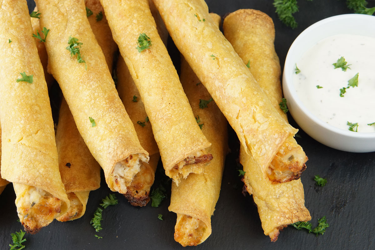 Chicken bacon ranch taquitos