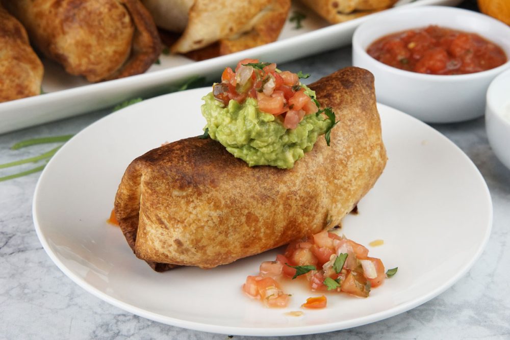 Air fryer chicken chimichangas
